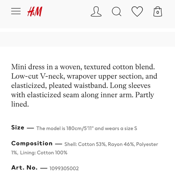 V neck mini black dress H&M - Picture 6 of 12